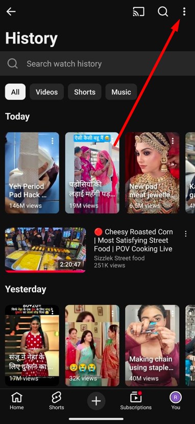 click 3 dots in mobile