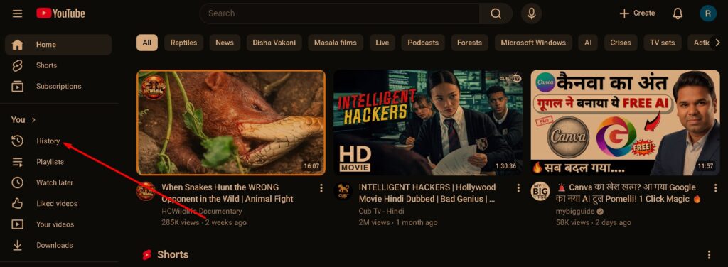 click history