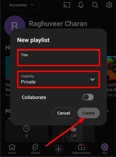 create new playlist