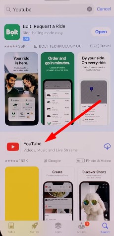 select youtube application