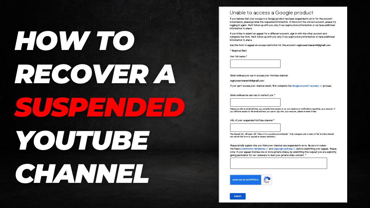 How to Recover a Suspended YouTube Channel