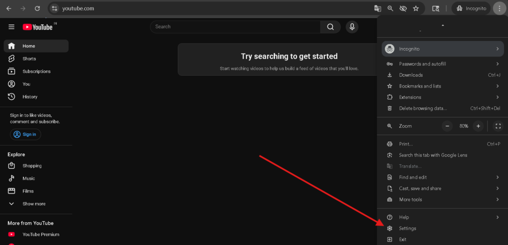 click setting