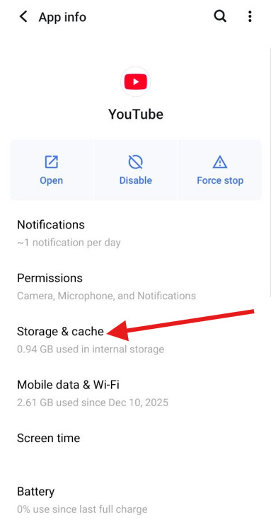 click storage and cache