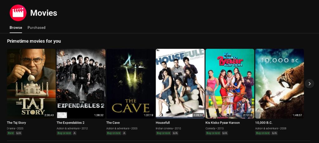 YouTube Movies