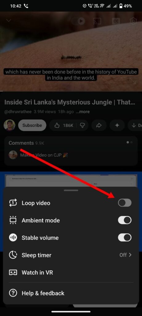 tap on loop video