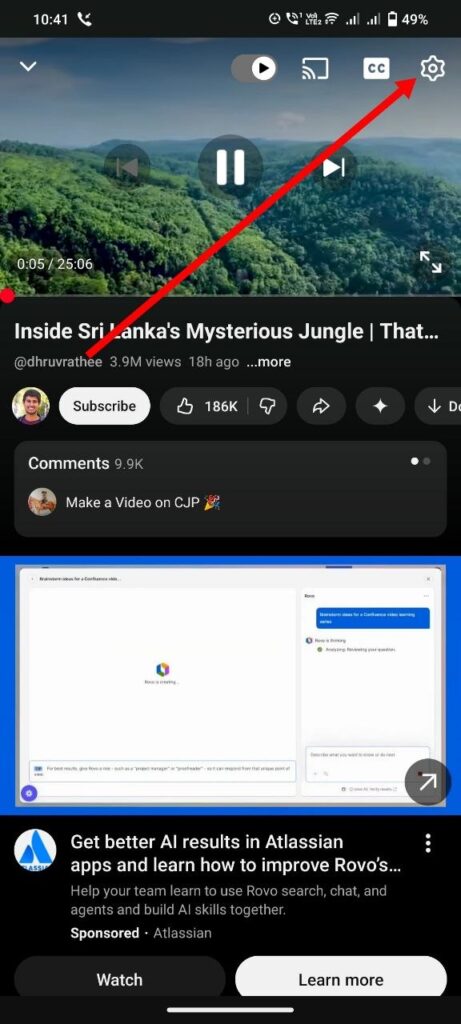 tap the Settings icon